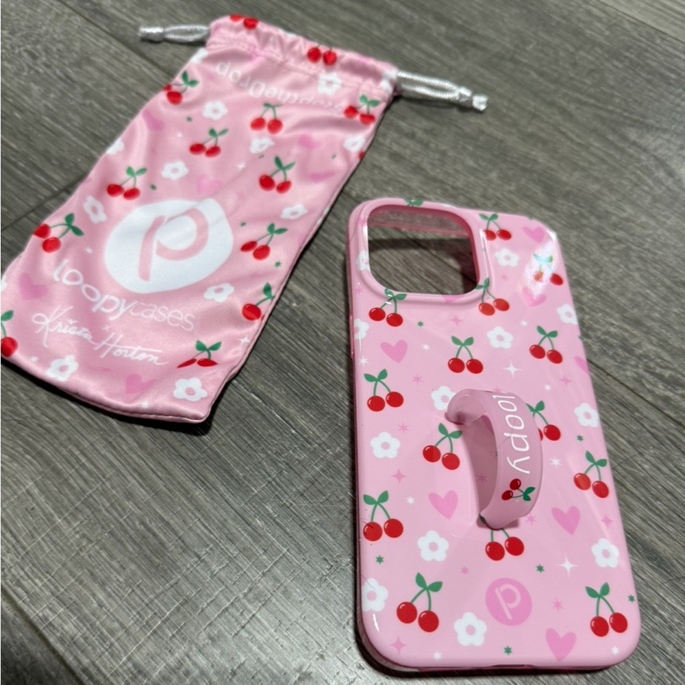 Loopy Case Original iPhone 15 Pro Max Case - Cherry Cute (6.7” screen) NEW